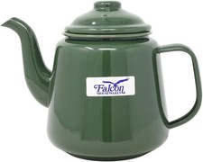 Enamel teapot moss green - enamel,