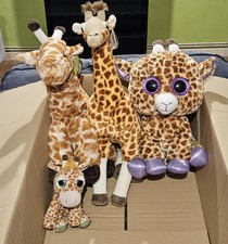 4x soft toys giraffe. 1 big beanie boo, 3 small-big giraffes. perfect condition