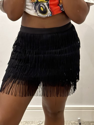 Nasty gal black - fringe, tassel