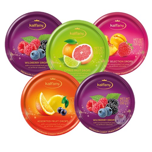 Kalfany fruit drops tin - drops,