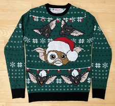 Small 38" chest Gremlins Mogwai Gizmo Christmas Xmas jumper sweater Warner Bros