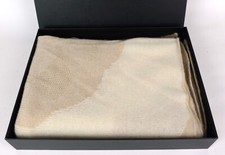 Gem Auras 100% Mongolian Cashmere & Lurex Thread Patterned Wrap - Brown/Beige