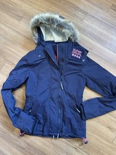 Superdry Japan Navy Blue Hot Pink Coat Faux Fur Good The Wind Attacker XS