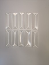 10 Clear Glass Prisms Chandelier Droplet Spares Suncatchers Rectangle 6x2cm