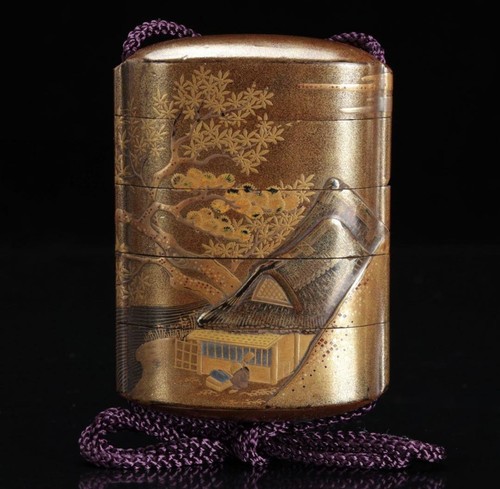 Japanese inro edo period gold - japanese,