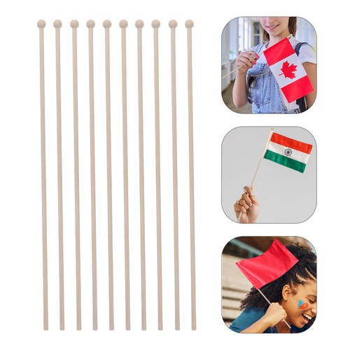 30pcs wooden flag poles garden - wooden,