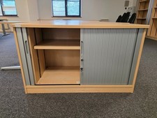 Used Storage Tambour Cupboard. ✨ Low Storage Cabinet.  📦 FAST UK DELIVERY