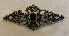 Vintage Antique Jewellery Marcasite and 925 Sterling Silver Brooch Pin