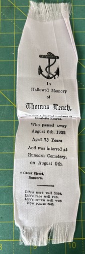 Vintage silk mourning funeral - ,