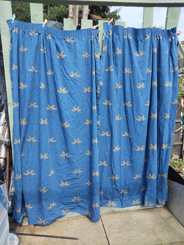 Pair blue curtains - of,