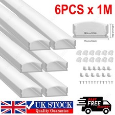 6pcs 1M LED Profiles Aluminium Channel With Diffuser For LED Strip Light U Shape