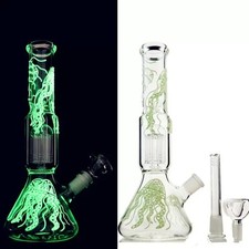 12" Glass Bong Glow in Dark