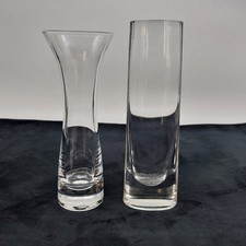 Clear Blown Glass Vase x2
