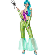 Womens Mermaid Sexy Party Costume Halloween Fancy Dress Woman Trousers Top new