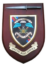 SBS Special Boat Service Old Style with Pewter Model Military Wall Plaque