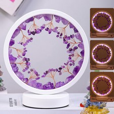 Natural Crystal Cluster Tree Light Healing Raw Stone Three-colour Table Lamp USB