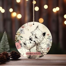 Ceramic Ornament, Westie Mom