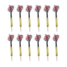 12 Pack Heavy 16g Brass Darts Set Stems Union Jack Flights Beginners Darts Kit