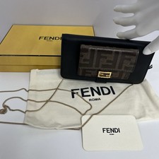 Fendi Continental Wallet On Chain Credit Cards, Change & I Phone X FF Logo Box
