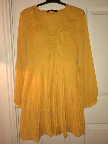 Zara mustard yellow sheer - zara, lace