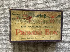 Antique Golden Grain The Word Of God Promise Box Scrolls With Bible verse