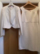 Sonia Pena luxury suit white silver thread Diamantes size 16 wool blend was £800