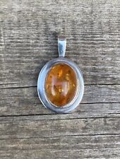 Sterling Silver 925 Amber Pendant