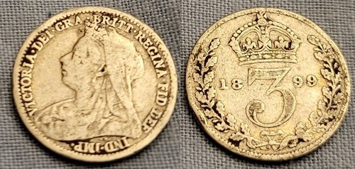 Solid silver old three - solid, pence
