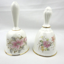⭐ Vintage Fine Bone China Hand Bell x2 Kingsley & Royal Doulton Mystic Dawn 1985