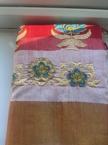 Red saree - red,