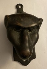 Rare Antique 19th C. Solid Bronze Baboon Monkey Door Knocker