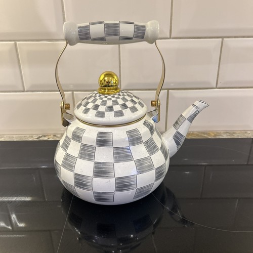 Enamel kettle checked the - kettle,