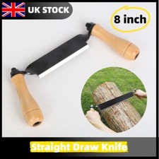8in Straight Draw Knife Draw Shave Cutter Wooden Handle Wood Debarking Tool