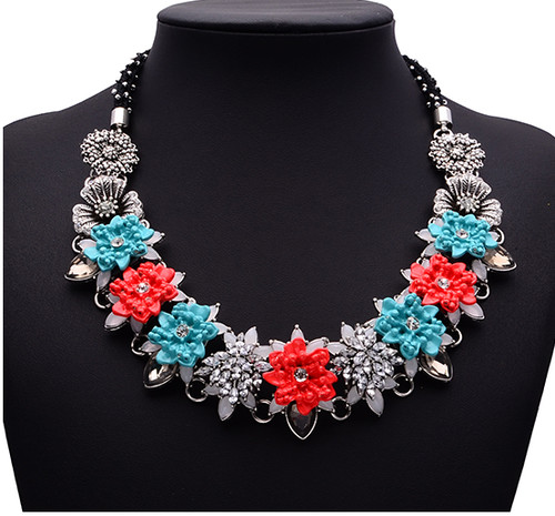 Zara flower statement necklace - zara,