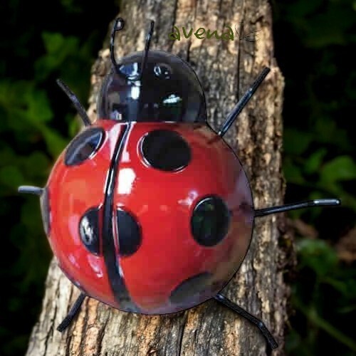Large ladybird wall art - large, metal