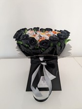 Chocolate Bouquet Heart Black Mixed Lindt Silk Flowers  - Gift Hamper 