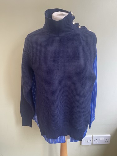 Navy blue knitted jumper - navy,