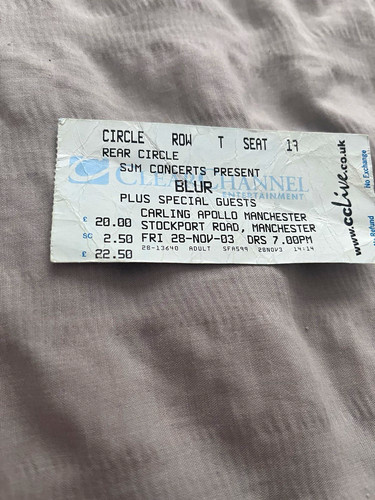 Blur rock concert ticket stubs - ticket,
