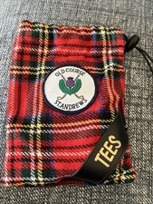 Vintage Red Tartan Old Course St Andrews Golf Tees Bag