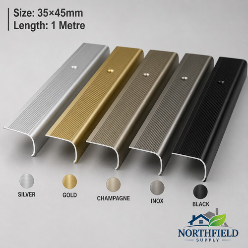 Aluminium stair nosing - aluminium,