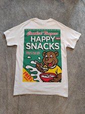 Crooked Tongues Men's Happy Snacks Streetwear T-shirt Graphic Print Size Small