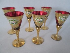 Bohemian glass goblets - set