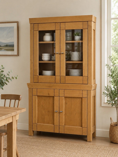 Oak effect display cabinet - display,