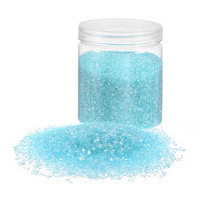 454g Crushed Glass Chips 3-6mm Irregular Broken Sprinkles Glass, Light Blue