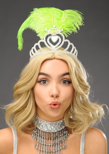 Lime green feather showgirl - lime,