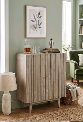 Mango wood slatted drinks - wood,