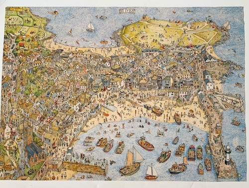 Vintage large art print map - vintage,