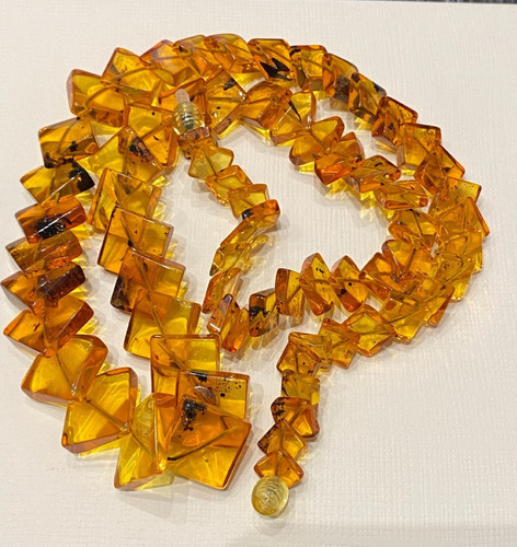 Natural baltic amber - natural, square