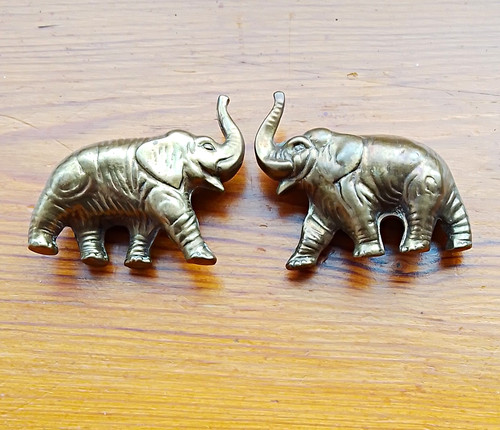 Pair brass elephant - of,