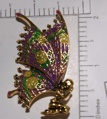 Vintage enamel fairy brooch - enamel,